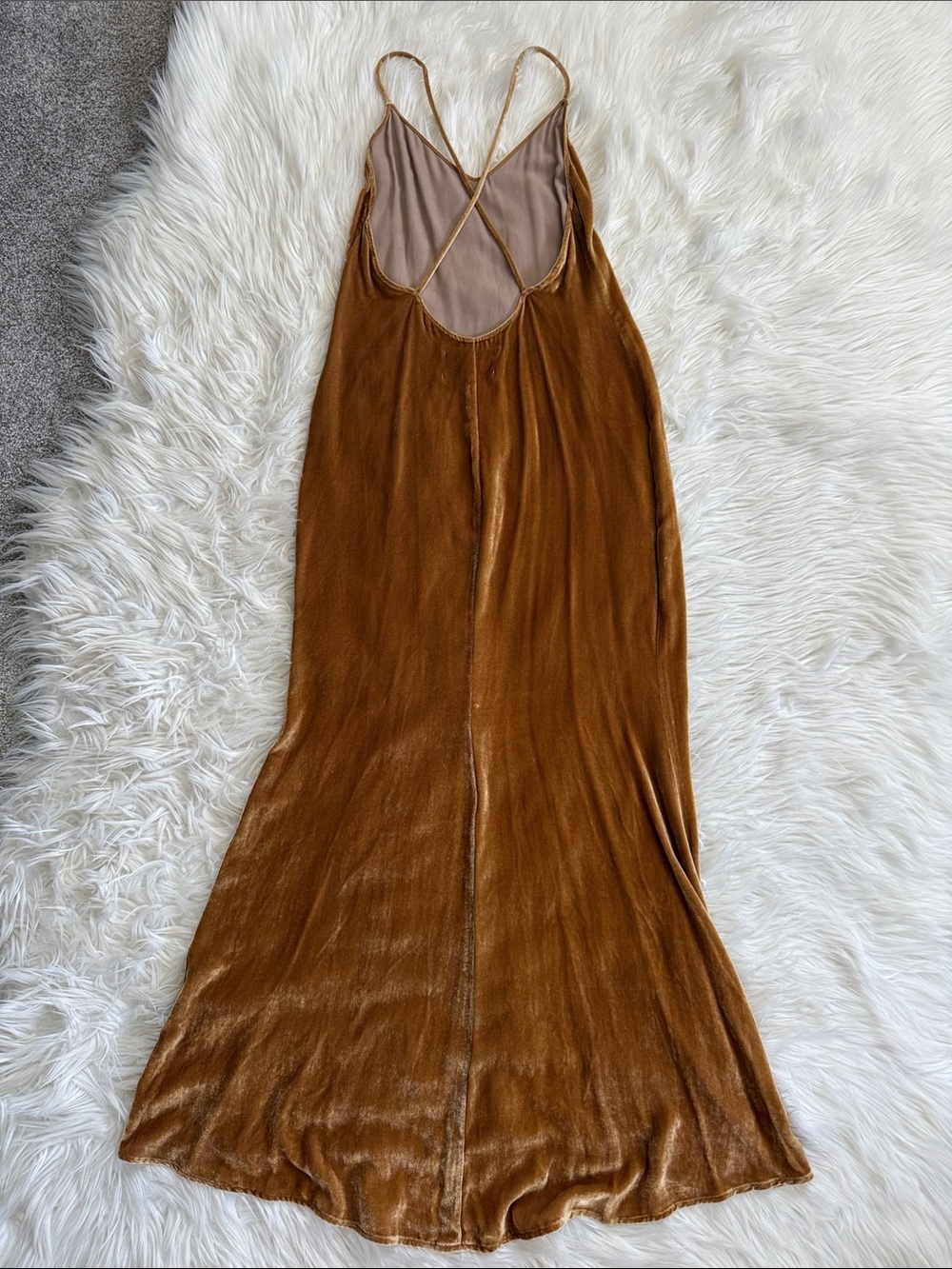 Reformation Gold Velvet Maxi Slip Dress - Picture 4 of 10